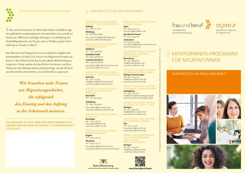 Flyer Mentorinnen-Programm für Migrantinnen (deutsche Fassung)