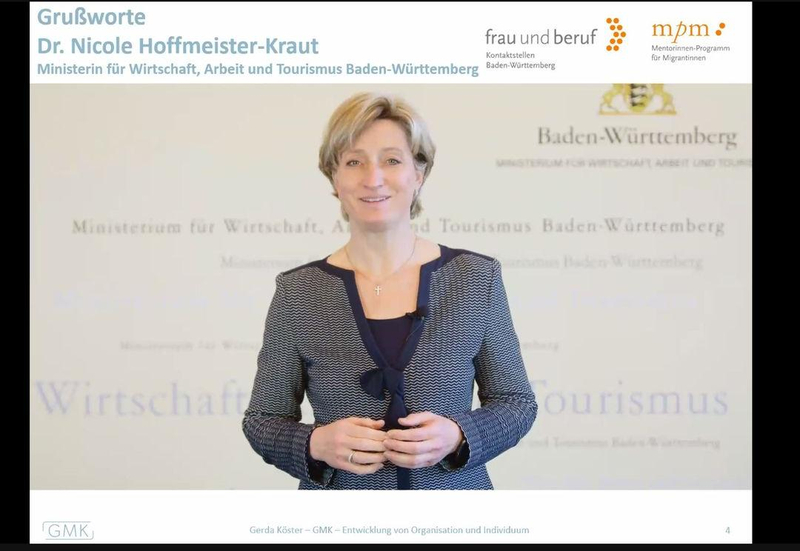 Videogruß: Wirtschaftsministerin Dr. Hoffmeister-Kraut 