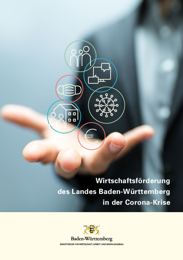 Flyer zur Wirtschaftsförderung des Landes Baden-Württemberg in der Corona-Krise
